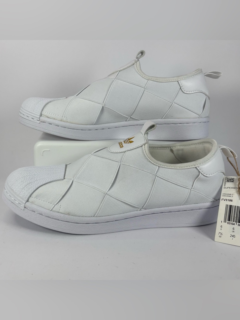 adidas White Quilted Slip-On Women's Sneakers